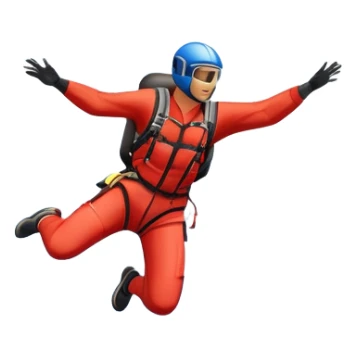 A base jumper soaring through the sky, with a parachute deployed, gliding over a dramatic cliffside or tall building. The background showcases a vast landscape below, with clouds and open skies, emphasizing the adrenaline and freedom of the sport sticker