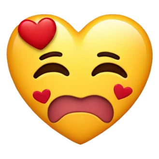 Kissing emoji with heart eyes and hearts around  sticker