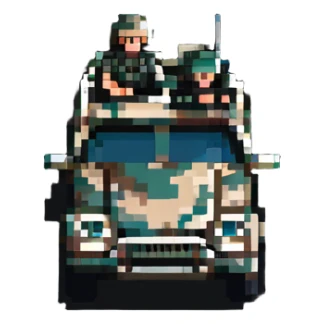 Military vehicle with soldiers sticker