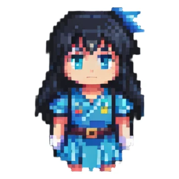 retro anime character in Japanese style sticker