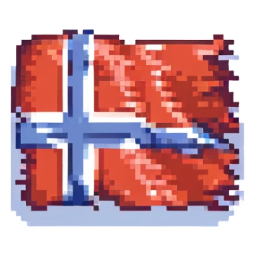 flag of Norway pixel art simple 8-bit look sticker