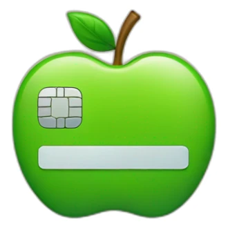 bank card with green apple sticker