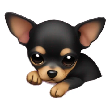 black & tan chihuahua puppy sleeping with a pink blanket  sticker