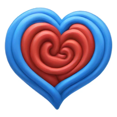 Heart with Red and blue swirls colors sticker
