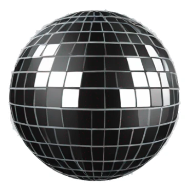 2d little minimalistic black-and-white disco ball sticker
