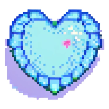 heart symbol representing the concept of love, pixel art style sticker