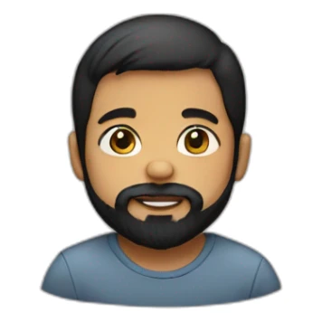 Baby with beard and black hair sticker