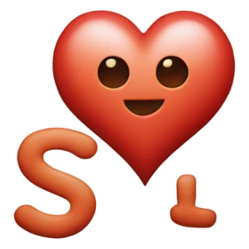 Love heart with ‘S+J’ written in the middle sticker