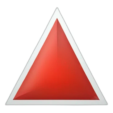 A triangle cut in half. The left half is colored in red and the right part is colored in black sticker
