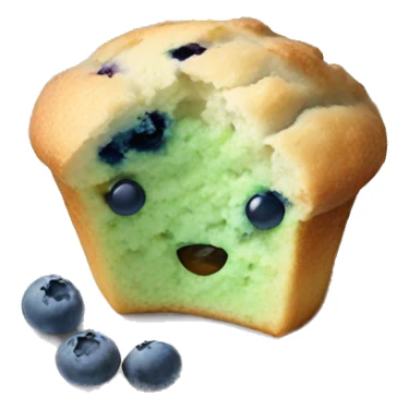 pastel green blueberry muffin on white plate sticker