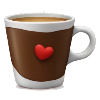 cup of coffee with red hearts rising above it sticker