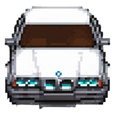 BMW car with kidney grille in Minecraft style sticker