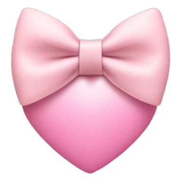 cute bow on a top of soft pink heart sticker