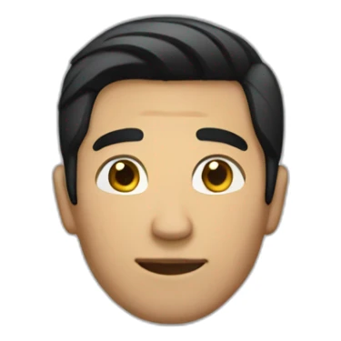 A man wearing fresh clothes and black hair sticker