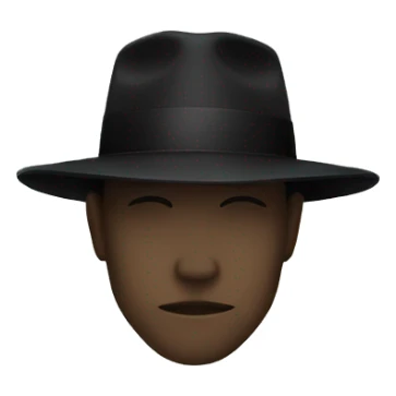 A head with a Black Hat And you Cant See His Face sticker