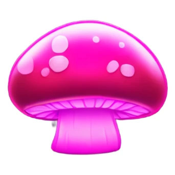 Hot pink sparkly neon glowing mushroom sticker