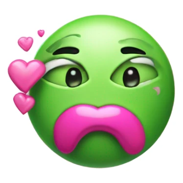 Green heart blowing a kiss sticker