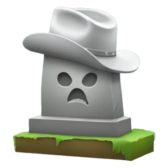 headstone that has the twitter logo on it and is wearing a cowboy hat sticker