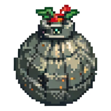 vibrant stylized cartoon bomb sprite for 2D fruit ninja game sticker