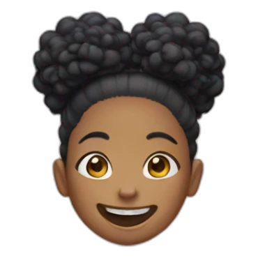 laughing girl with 2 afro puffs sticker