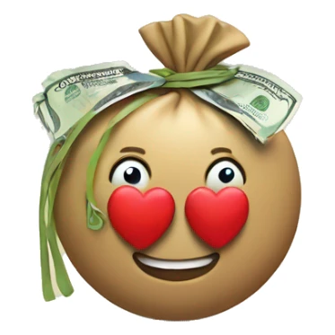 a pack of money with a rubber band with a heart sticker