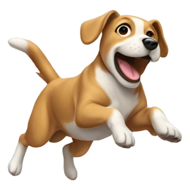 Dog jumping in a parchute sticker