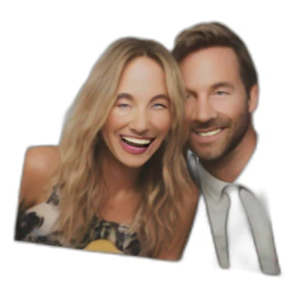 a corporate party event in a polaroid frame sticker