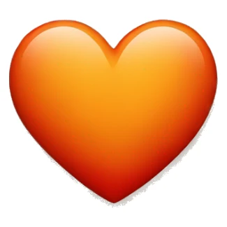 An orange heart + a red heart sticker