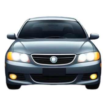 car driving on a highway at night with city lights sticker