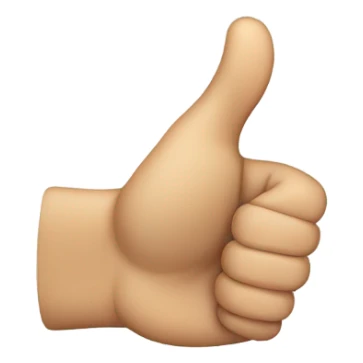 Thumbs up front of hand no fingers showing sticker