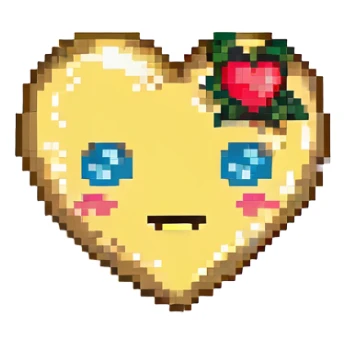 pixel art emoji with heart eyes, simple and cute sticker