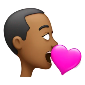 blowing a pink heart  sticker