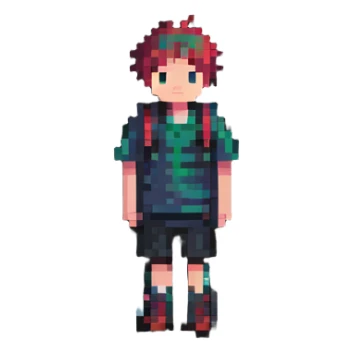 Boy standing alone in the rain, raindrops falling sticker