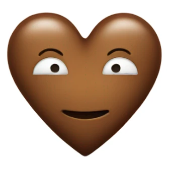 Cute brown heart sticker