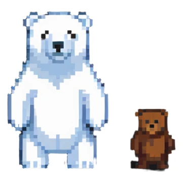 A polar bear and a brown bear standing side by side sticker