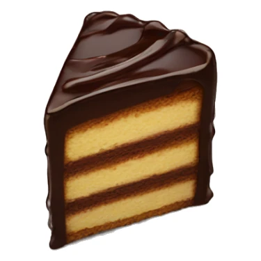 piece of Cake with many layers and a chocolate glaze sticker