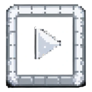 YouTube silver play button award with pixel art style and reflections sticker