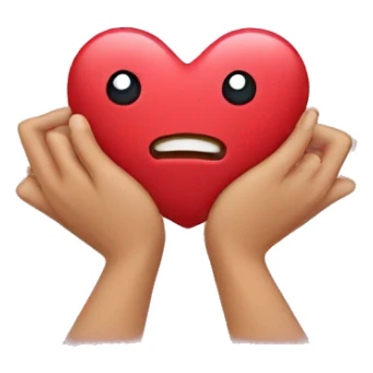 Emoji with heart eyes holding  heart sticker