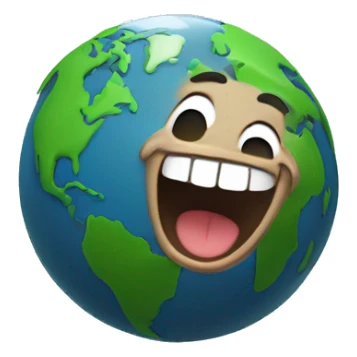 Earth as emoji smile n thomp up sticker