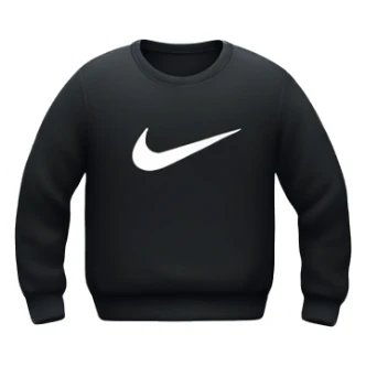 Black Nike sweater with large Nike logo sticker