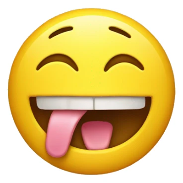 Sming emoji with yellow bone in their mouth sticker