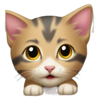 kitten peeking out of a box sticker