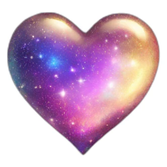 sparkly glittery shiny heart galaxy sticker