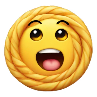 sweet and crispy yellow spiral with eyes and mouth sticker