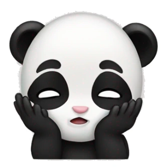 Female baby panda covering face embarrassed sticker
