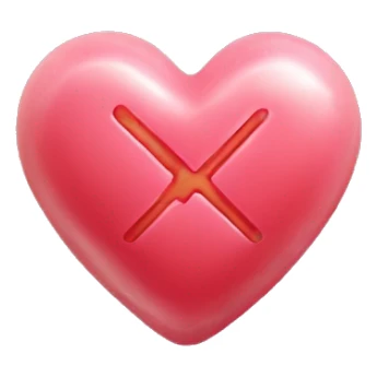 Heart candy: A round candy with a small heart in the center sticker