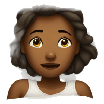 Girl sick in bed sticker