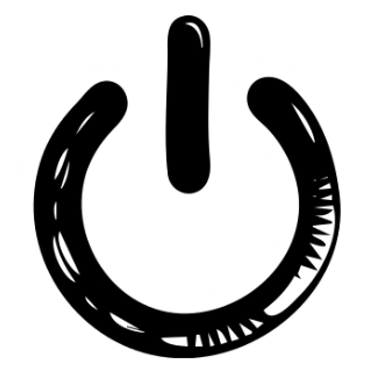 power button symbol with circle inside oval, like iPhone power icon sticker