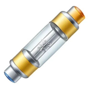 tiny glass fuse with metal caps. sticker