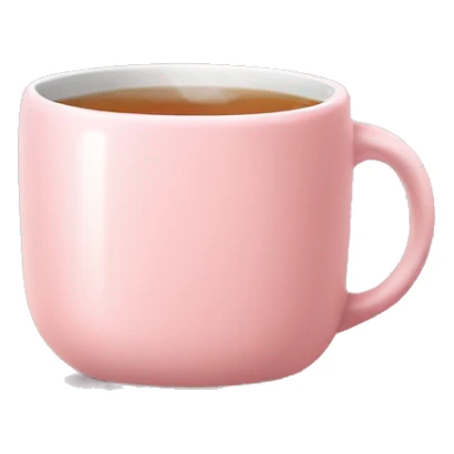 Light pink mug with tea and tea bag in it and steam  sticker
